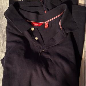 IZOD Dark Blue Polo Shirt with Red Accents